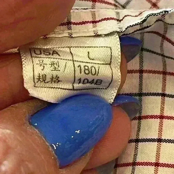 Brooks Brothers 346 Like New Size Large Button Down Colors Navy/Red/White - Picture 9 of 16